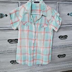 Rock 47 By Wrangler Plaid Button-Up Shirt